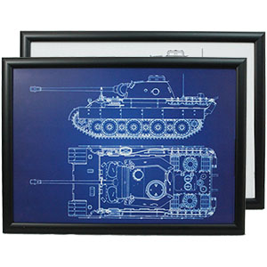 Framed Military Blueprints