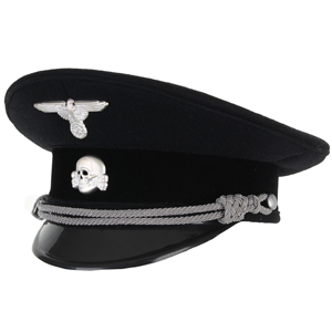 black pvc peaked military cap