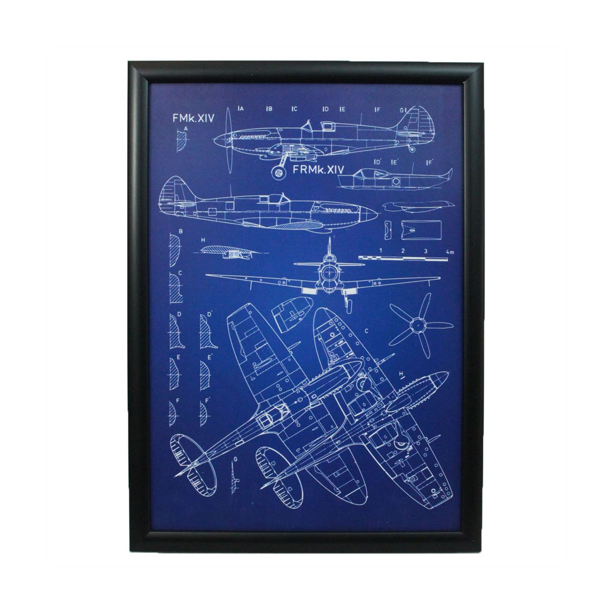 Framed Military Blueprints