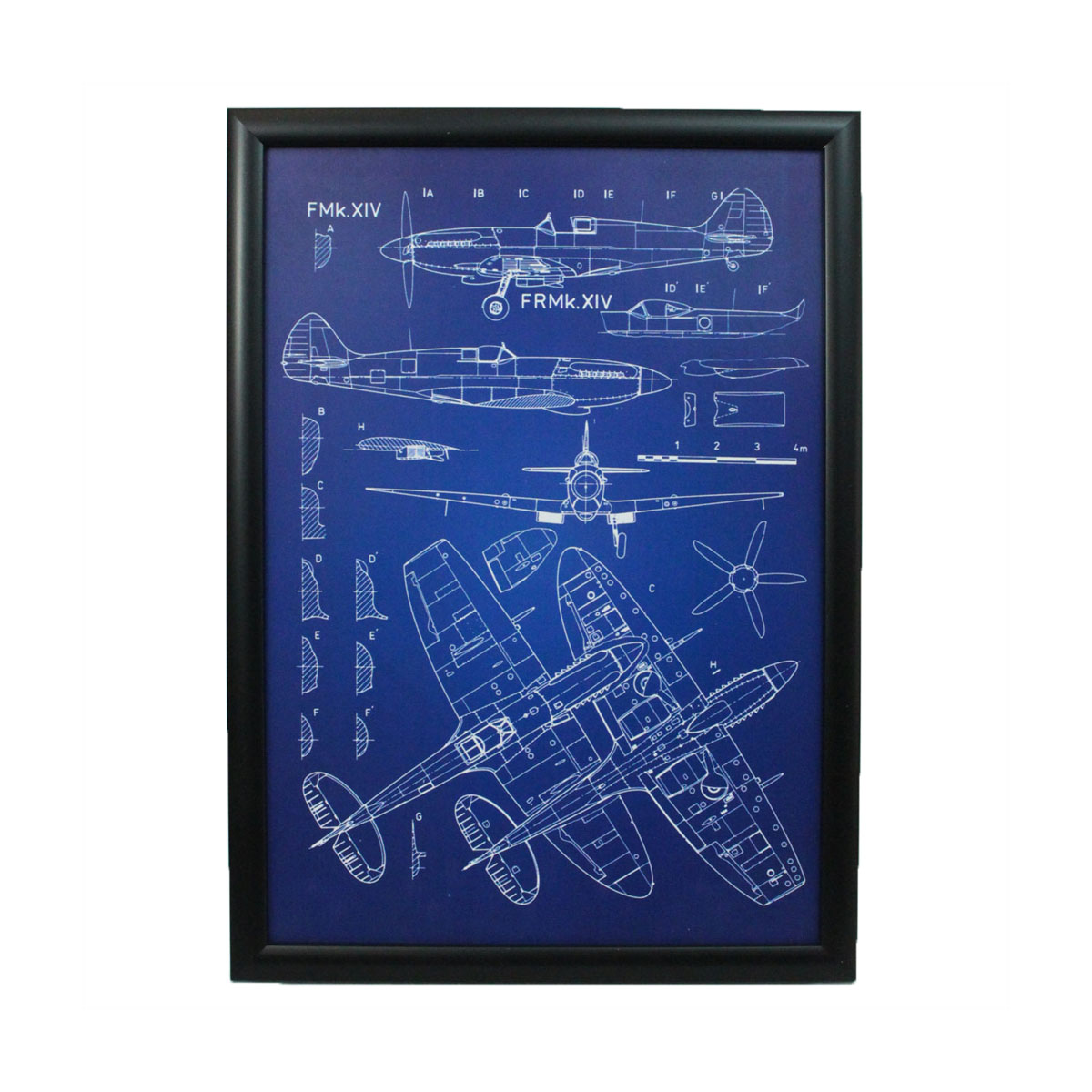Framed Military Blueprints Framed Military Blueprints