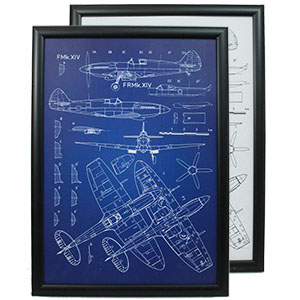 Framed Military Blueprints