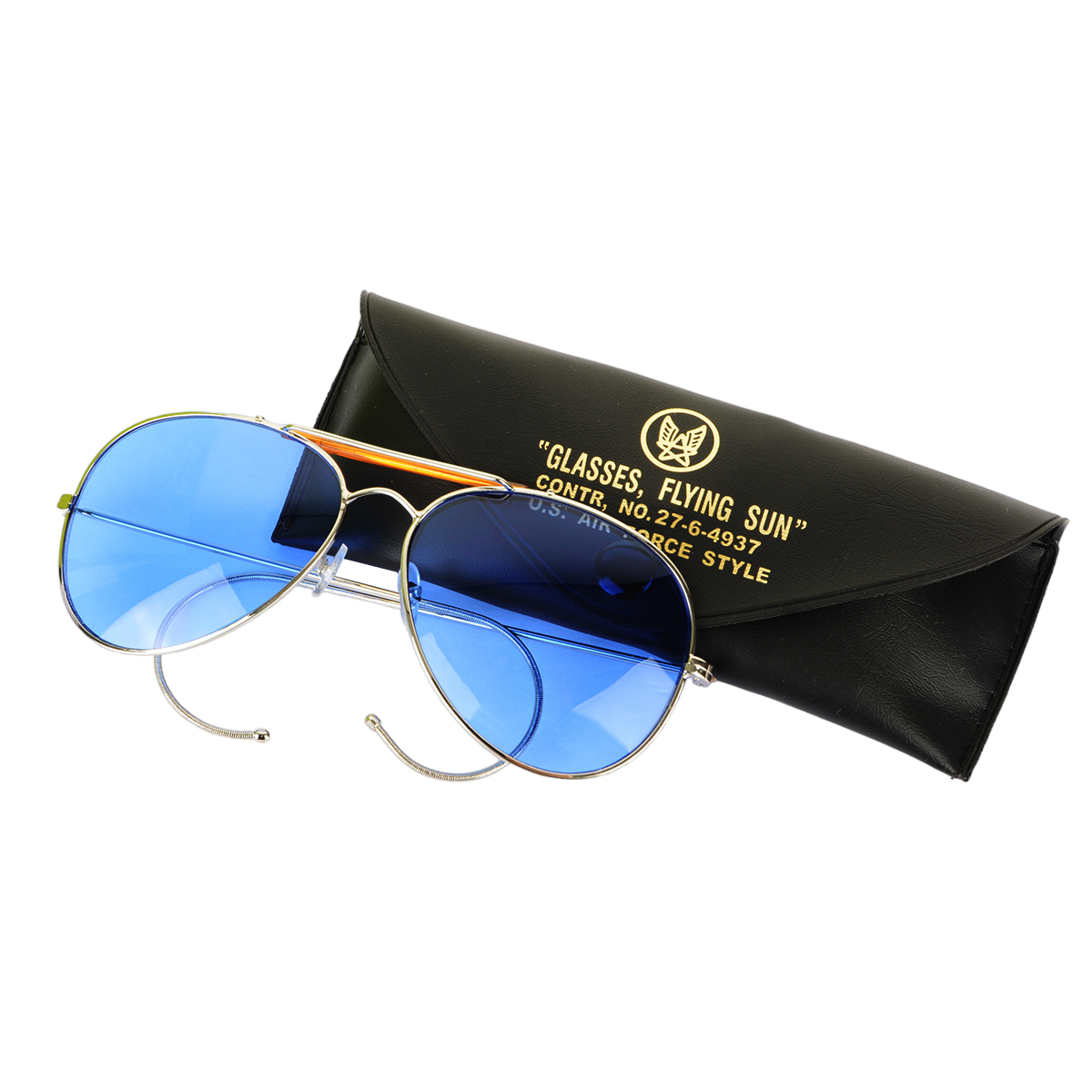 Rothco Aviator Style Sunglasses with Case Blue Lenses