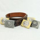 German Brown Leather Belt and WW1 Buckle Thumbnail