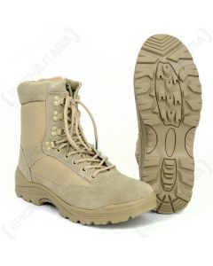 Khaki Tactical Army Boots with YKK Zipper - main