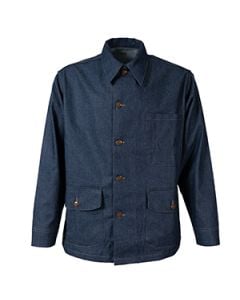 Denim 3-Pocket Workers Chore Jacket - Blue