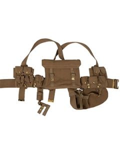 This view shows all the compartments of the WW1 British 2nd Pattern 1908 Webbing Set. -TN