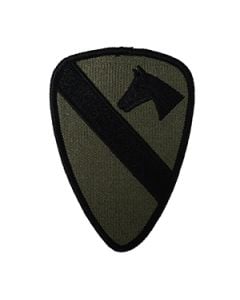 Subdued US Army 1st Cavalry Patch - Olive and Black