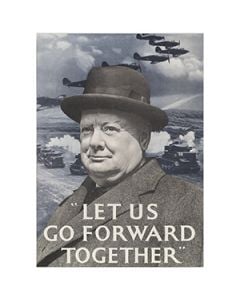 This view shows the front of the "Let Us Go Forward Together" - British WW2 Poster . Thumbnail.
