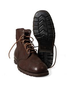 Original Swedish Army Leather Boots - Round Toe