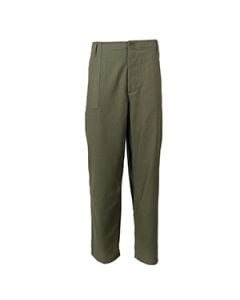 This view shows the front of the US Vietnam OG107 Combat Fatigue Utility Trousers. Thumbnail.