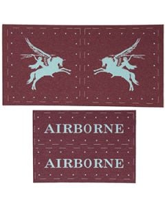 WW2 British Pegaus Printed Shoulder Title & Patch Set Pair