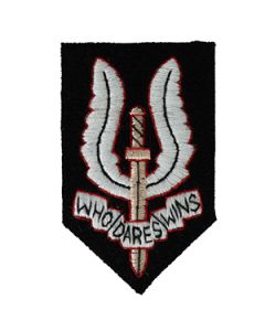 This view shows the front of the WW2 British SAS Cap Badge. Thumbnail.