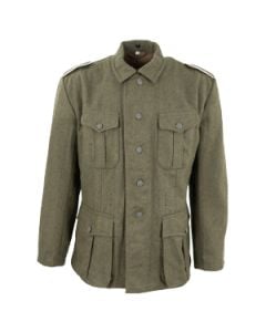 This view shows the front of the WW2 German M40 Field Grey Wool Tunic. Thumbnail.