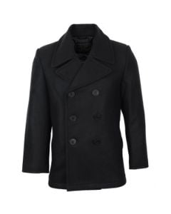 US Navy Pea Coat - Black - Thumbnail showing the front of the jacket.