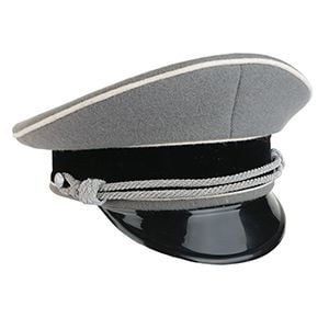 German Waffen SS Officer Visor Cap - Stone Grey without Insignia