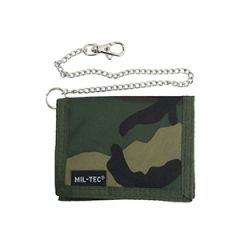 Woodland Camo Wallet with Security Chain