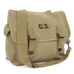 Stamped US M1936 Musette Bag and Strap - Khaki