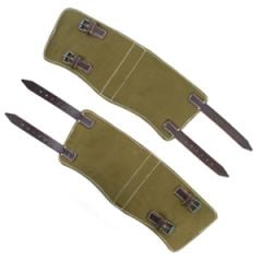 WW2 German Olive Gaiters - Brown Leather