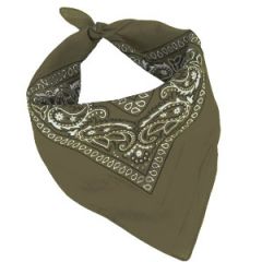 Western Style Cotton Bandana - Olive