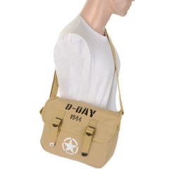 D-Day 1944 Canvas Shoulder Bag - Khaki