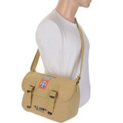 82nd Airborne Canvas Shoulder Bag - Khaki