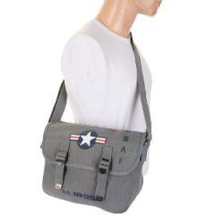USAF Canvas Shoulder Bag - Grey
