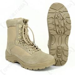 Khaki Tactical Army Boots with YKK Zipper - main