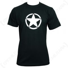 Black US Military Star T-Shirt 