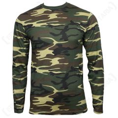 Woodland Camo Long Sleeved T-Shirt