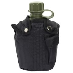 Green Water Bottle With Black Cover