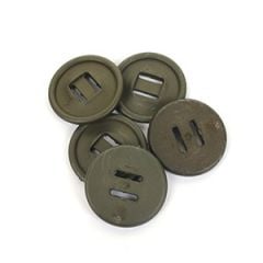 British Army Style 31mm Slotted Buttons - Olive