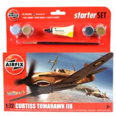 Airfix Curtiss Tomahawk IIB Starter Set Model Kit - 1:76 Scale