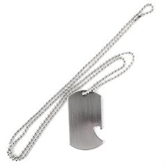 Dog Tag Style Bottle Opener - Silver