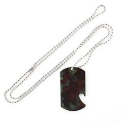 Dog Tag Style Bottle Opener - Woodland Camo