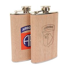 Wood Effect Stainless Steel Hip Flask 5oz