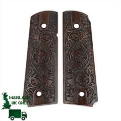 American Engraved Wooden Colt Grips