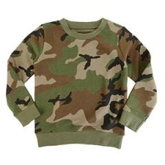 Kids Long Sleeve Sweater - Woodland Camo