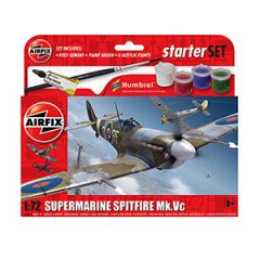 Airfix Supermarine Spitfire MkVc Starter Set Model Kit - 1:72 Scale