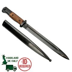 WW2 German K98 Bayonet and Scabbard with Ribbed Wood Grip