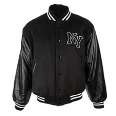 Vintage NY Baseball Jacket - All Black