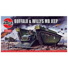 Airfix 1/76 US Buffalo & Willys MB Jeep