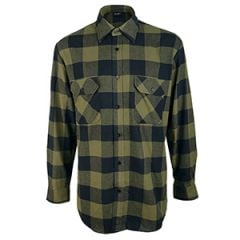 Lightweight Lumberjack Flannel Shirt - Olive Drab & Black