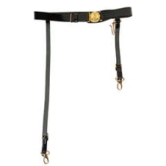 WW2 British Leather Ceremonial Sword Belts with Slings - Black