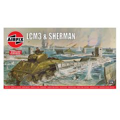 Airfix LCM3 & Sherman Tank Model Kit - 1:76 Scale