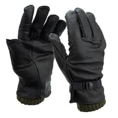 Original Belgian Army Leather Gloves with Wool Liners