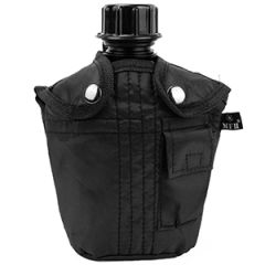 MFH Water Bottle with Cover - Black