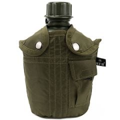 MFH Water Bottle with Cover - Olive Green