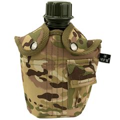 MFH Water Bottle with Cover - Tactical Camo