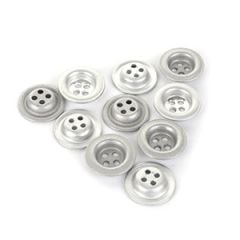 Original German 18mm Dish Buttons - Silver