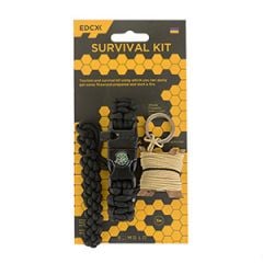 Paracord Survival Kit with Kevlar Saw - Black